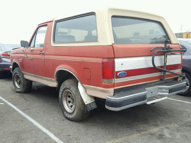 1FMEU15N3JLA02664 - 1988 FORD BRONCO U10 RED photo 3