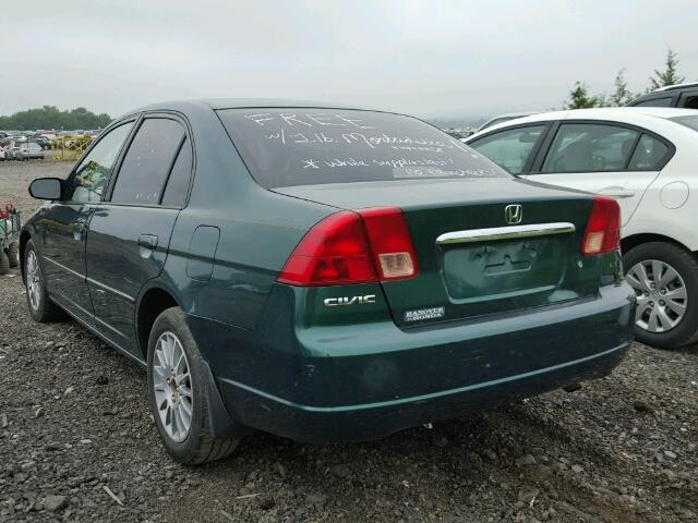 1HGES26741L053737 - 2001 HONDA CIVIC EX GREEN photo 3