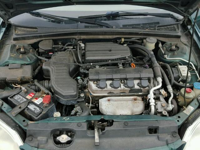 1HGES26741L053737 - 2001 HONDA CIVIC EX GREEN photo 7