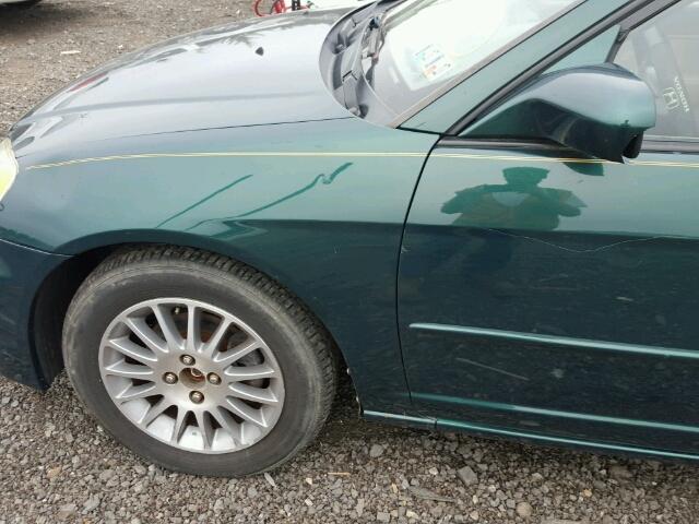 1HGES26741L053737 - 2001 HONDA CIVIC EX GREEN photo 9