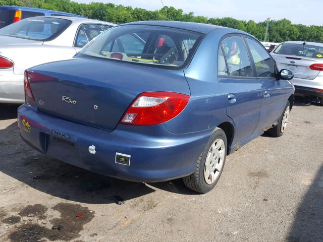 KNADC123526173998 - 2002 KIA RIO BLUE photo 4