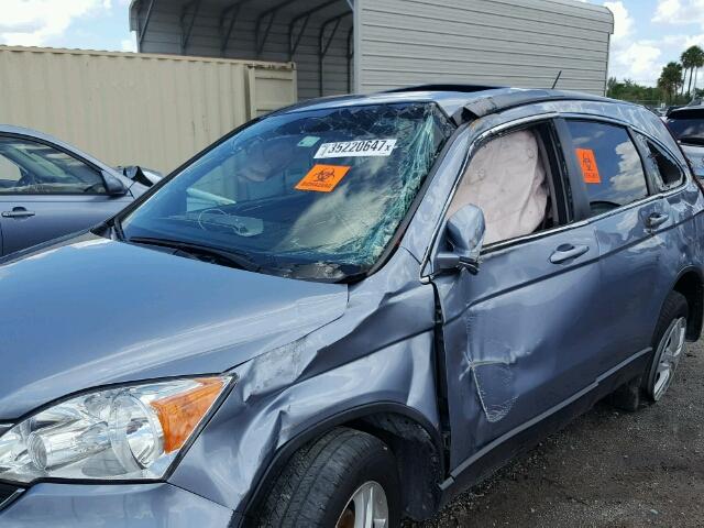 5J6RE4H73BL049416 - 2011 HONDA CR-V EX-L BLUE photo 9