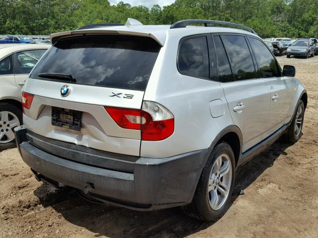 WBXPA93484WA62446 - 2004 BMW X3 3.0I SILVER photo 4