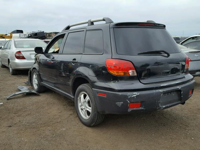 JA4LX31G13U032095 - 2003 MITSUBISHI OUTLANDER BLACK photo 3