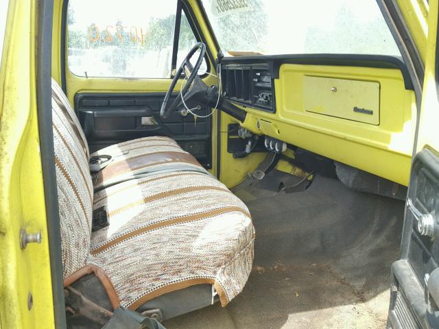 F10YRR49606 - 1973 FORD F100 YELLOW photo 5