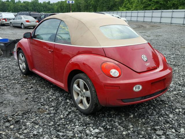 3VWSF31Y67M421321 - 2007 VOLKSWAGEN NEW BEETLE წითელი ფოტო 3