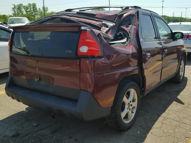 3G7DB03E22S554038 - 2002 PONTIAC AZTEK RED photo 4