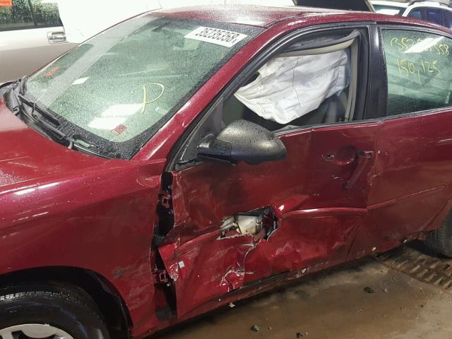 1G1ZS58F87F218355 - 2007 CHEVROLET MALIBU LS მუქწითელი ფოტო 9