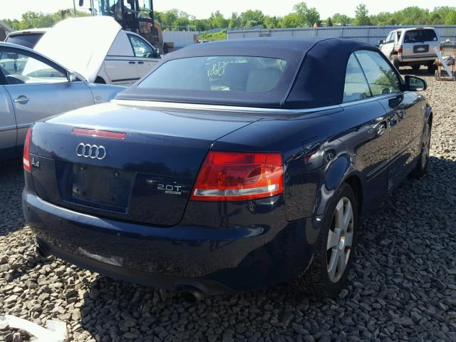 WAUDF48HX7K029812 - 2007 AUDI A4 2.0T CA BLUE photo 4