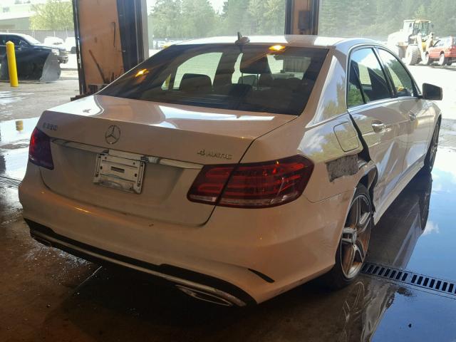 WDDHF8JB9EA809021 - 2014 MERCEDES-BENZ E 350 4MAT WHITE photo 4