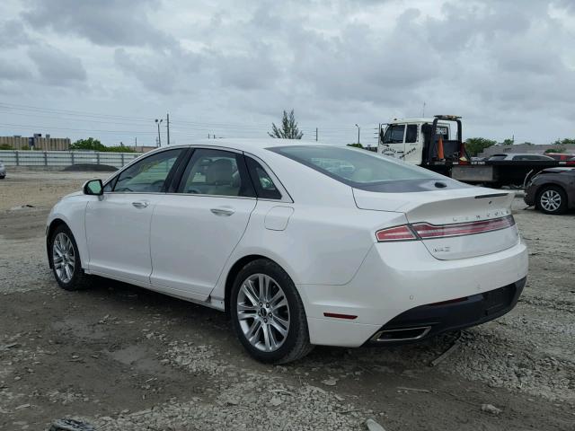 3LN6L2LU1ER821722 - 2014 LINCOLN MKZ HYBRID WHITE photo 3