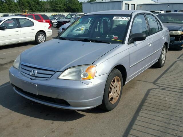 1HGES16502L053065 - 2002 HONDA CIVIC LX SILVER photo 2