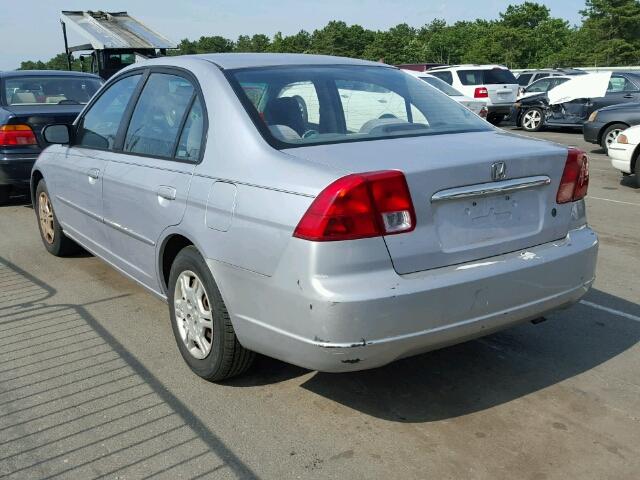 1HGES16502L053065 - 2002 HONDA CIVIC LX SILVER photo 3