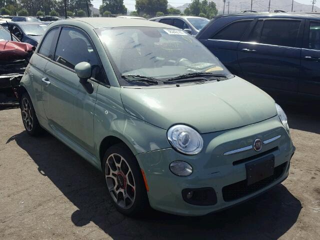 3C3CFFBRXFT576186 - 2015 FIAT 500 SPORT GREEN photo 1