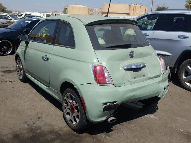 3C3CFFBRXFT576186 - 2015 FIAT 500 SPORT GREEN photo 3