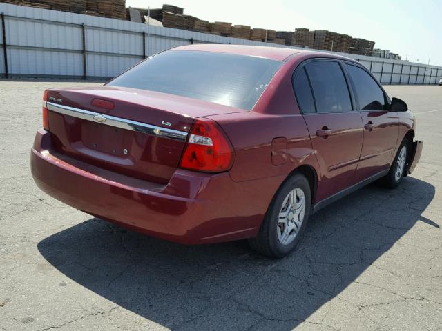 1G1ZS58FX7F279996 - 2007 CHEVROLET MALIBU LS ბურგუნდია ფოტო 4