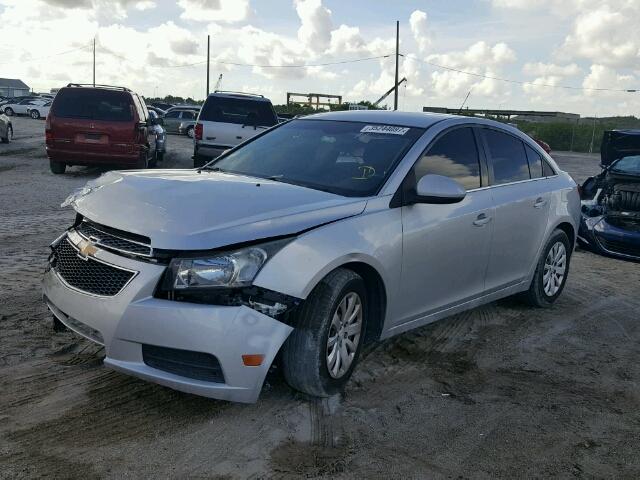 1G1PF5S99B7191152 - 2011 CHEVROLET CRUZE LT SILVER photo 2