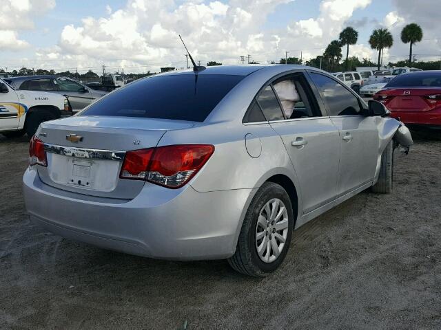 1G1PF5S99B7191152 - 2011 CHEVROLET CRUZE LT SILVER photo 4