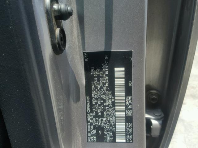 JTLKT334064035577 - 2006 TOYOTA SCION XB ნაცრისფერი ფოტო 10