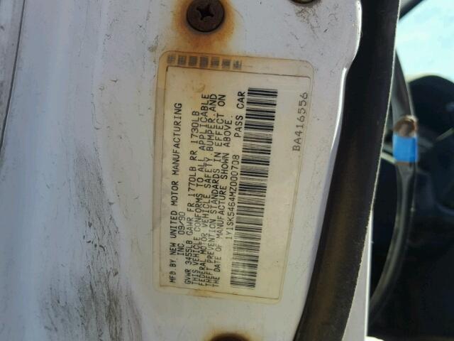 1Y1SK5464MZ000708 - 1991 GEO PRIZM BASE 白色 照片 10