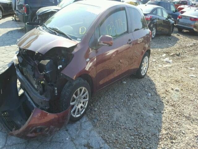 JTDJT903595224911 - 2009 TOYOTA YARIS MAROON photo 2