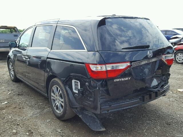 5FNRL5H68DB055341 - 2013 HONDA ODYSSEY EX BLACK photo 3