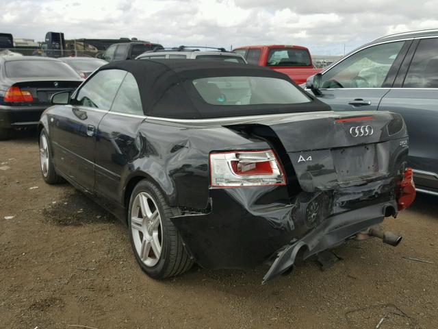 WAUDF48H78K009390 - 2008 AUDI A4 2.0T CA BLACK photo 3