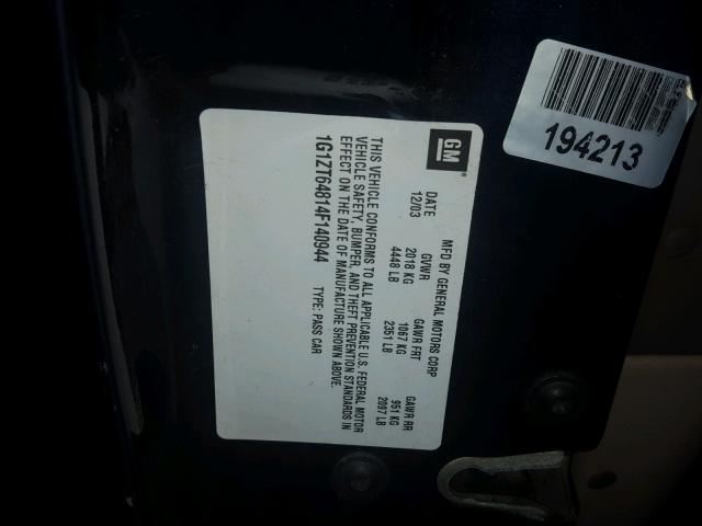 1G1ZT64814F140944 - 2004 CHEVROLET MALIBU MAX 蓝色 照片 10