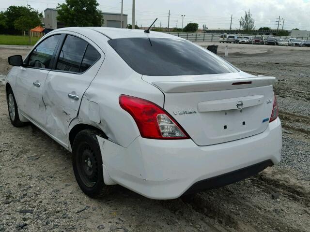 3N1CN7AP4FL853115 - 2015 NISSAN VERSA S WHITE photo 3