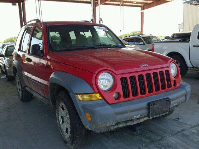 1J4GK48K35W517197 - 2005 JEEP LIBERTY SP RED photo 1