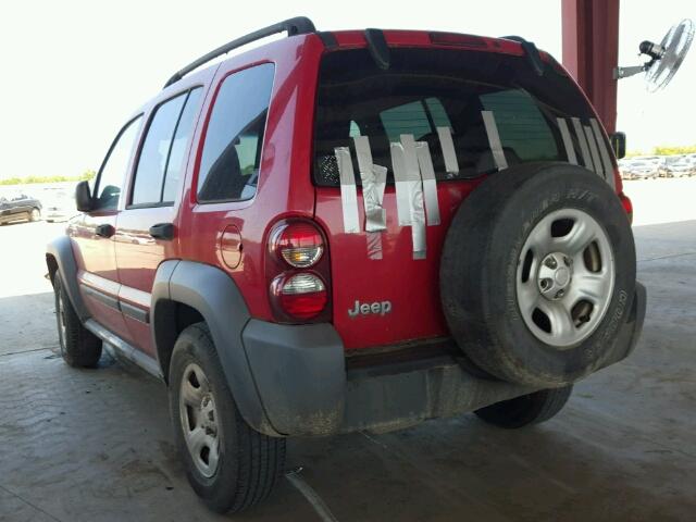1J4GK48K35W517197 - 2005 JEEP LIBERTY SP RED photo 3