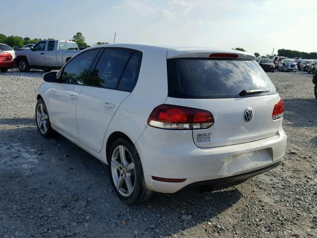 WVWDB7AJ3CW196979 - 2012 VOLKSWAGEN GOLF WHITE photo 3