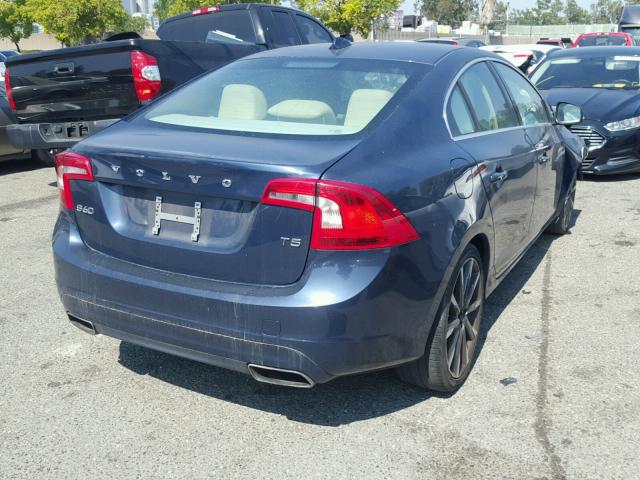 YV126MFK8F1344325 - 2015 VOLVO S60 PREMIE BLUE photo 4