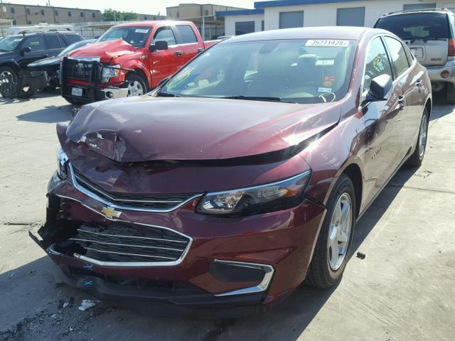 1G1ZB5ST1GF310342 - 2016 CHEVROLET MALIBU LS Bordo foto 2