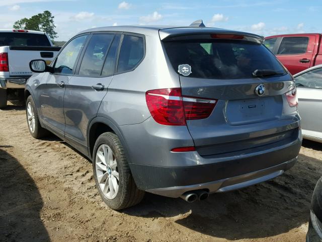 5UXWX9C54D0A21992 - 2013 BMW X3 XDRIVE2 GRAY photo 3
