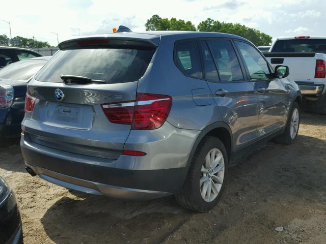 5UXWX9C54D0A21992 - 2013 BMW X3 XDRIVE2 GRAY photo 4