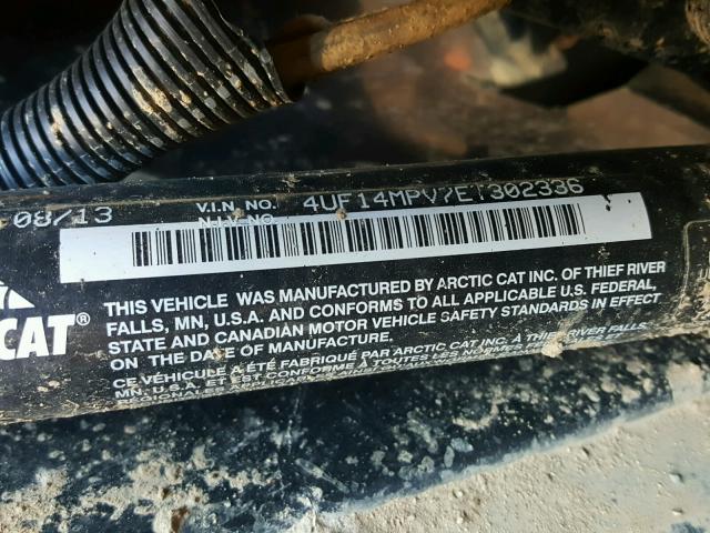 4UF14MPV7ET302336 - 2014 ARCTIC CAT WILDCAT 橙色 照片 10
