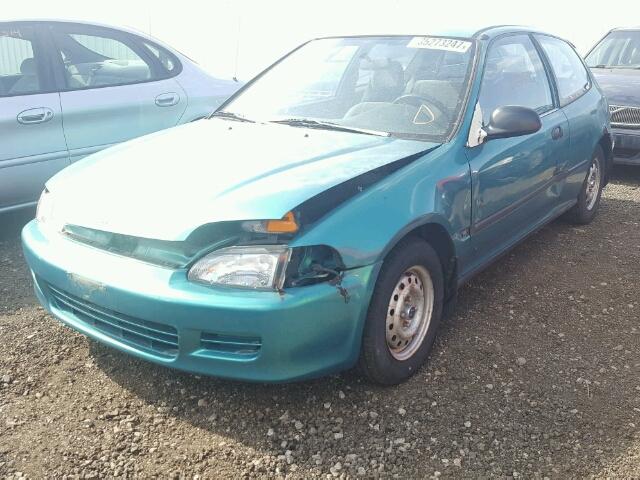 2HGEH2451NH555690 - 1992 HONDA CIVIC DX TEAL photo 2