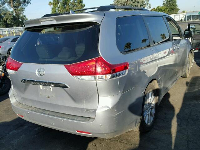 5TDYK3DC5CS204183 - 2012 TOYOTA SIENNA XLE SILVER photo 4