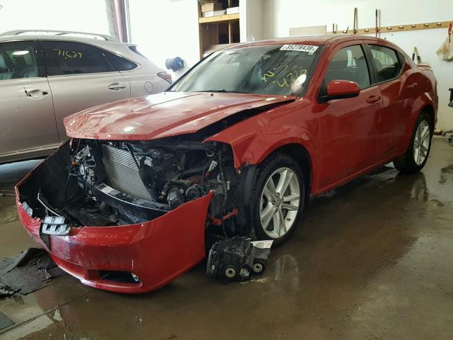 1B3BD1FG1BN574718 - 2011 DODGE AVENGER MA RED photo 2