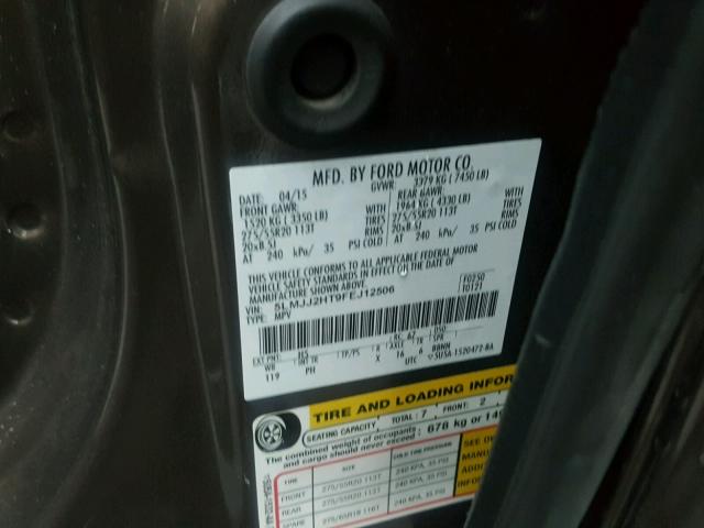 5LMJJ2HT9FEJ12506 - 2015 LINCOLN NAVIGATOR BROWN photo 10