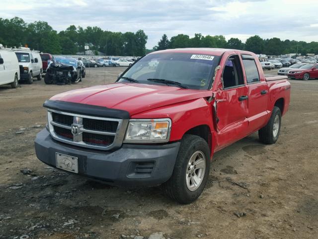 1D7HE38K78S536946 - 2008 DODGE DAKOTA SXT RED photo 2