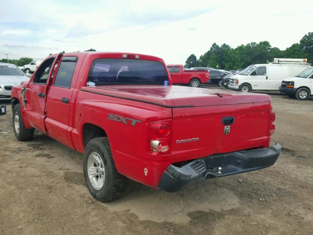 1D7HE38K78S536946 - 2008 DODGE DAKOTA SXT RED photo 3