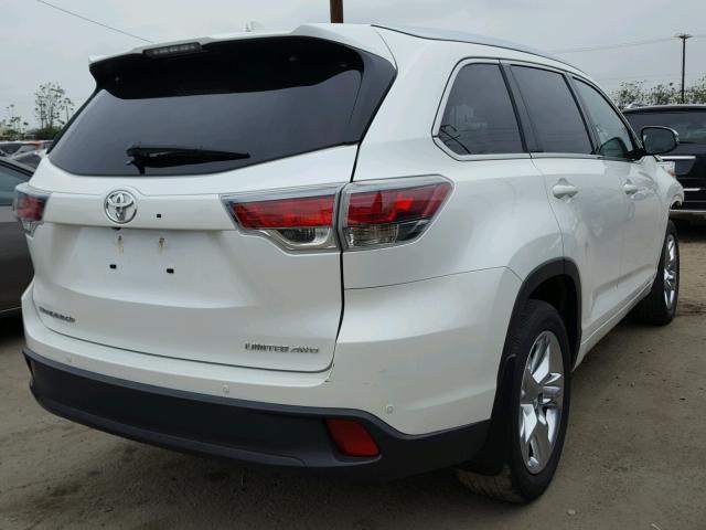 5TDDKRFH2FS137864 - 2015 TOYOTA HIGHLANDER WHITE photo 4