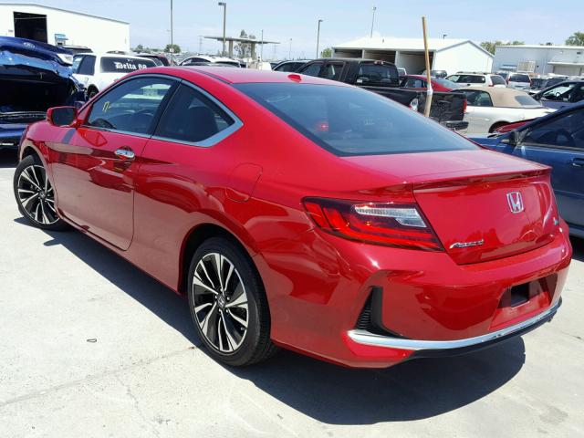 1HGCT1B65HA005200 - 2017 HONDA ACCORD EXL RED photo 3