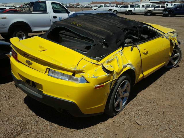 2G1FD3D30F9218550 - 2015 CHEVROLET CAMARO LT YELLOW photo 4