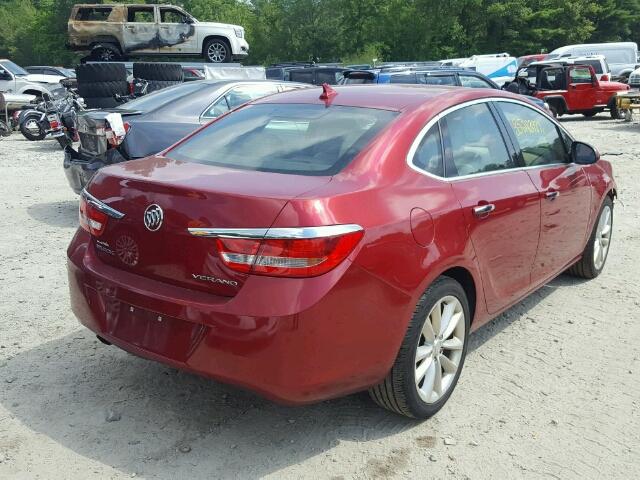 1G4PP5SK5D4109375 - 2013 BUICK VERANO RED photo 4