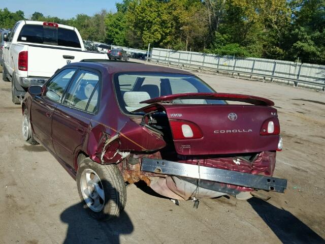 1NXBR18E0WZ095046 - 1998 TOYOTA COROLLA VE BURGUNDY photo 3