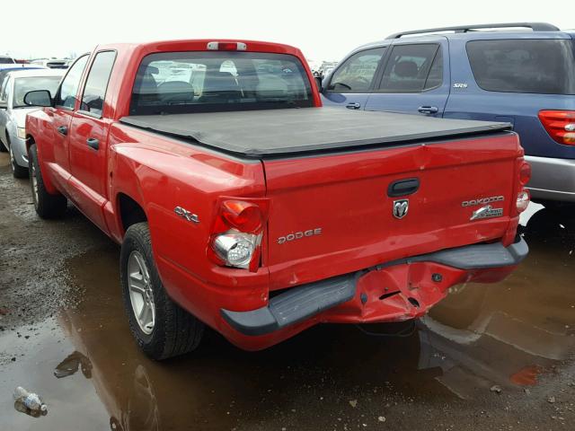 1D7CW3GK9AS188565 - 2010 DODGE DAKOTA SXT RED photo 3