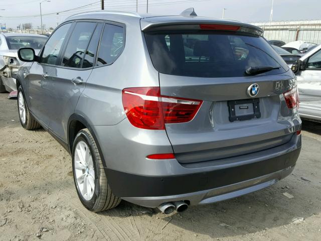5UXWX9C53E0D30693 - 2014 BMW X3 XDRIVE2 GRAY photo 3